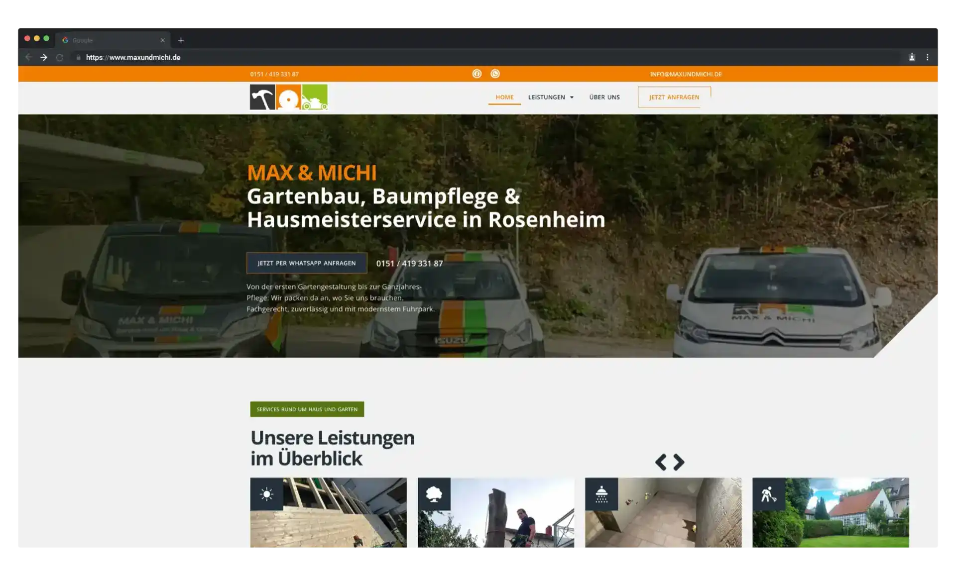 Von 022 gebaute Website auf dem Bildschirm